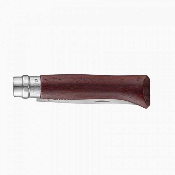Couteau Opinel N°8 luxe en bois de Padouk, lame inox polie miroir