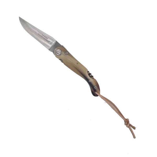 Couteau LAGUIOLE Baroudeur C. DOZORME Liner Lock 12 cm | corne véritable | tire-bouchon