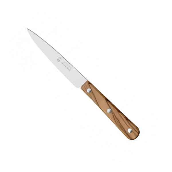 Couteau table La Fourmi - manche en bois d'olivier - lame inox 10 cm