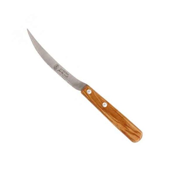 Couteau à tomate La Fourmi - manche en bois d'olivier - lame inox 10 cm
