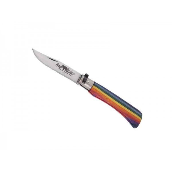 Couteau de poche Oldbear rainbow taille M manche Arc-en-ciel 11 cm