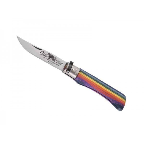 Couteau de poche Oldbear rainbow taille L manche Arc-en-ciel 12 cm