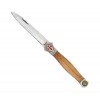 Couteau des templiers stylet Albainox, manche bois d'olivier 10 cm