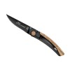 Couteau Le Thiers Dozorme Liner Lock noir 10,5 cm bois d'olivier