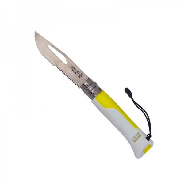 Couteau Opinel Outdoor jaune et blanc numéro 8 lame inox