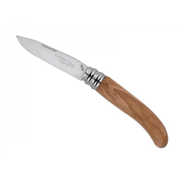Couteaux de poche André Verdier "L'Alpage", manche en bois d'olivier 11 cm et virole